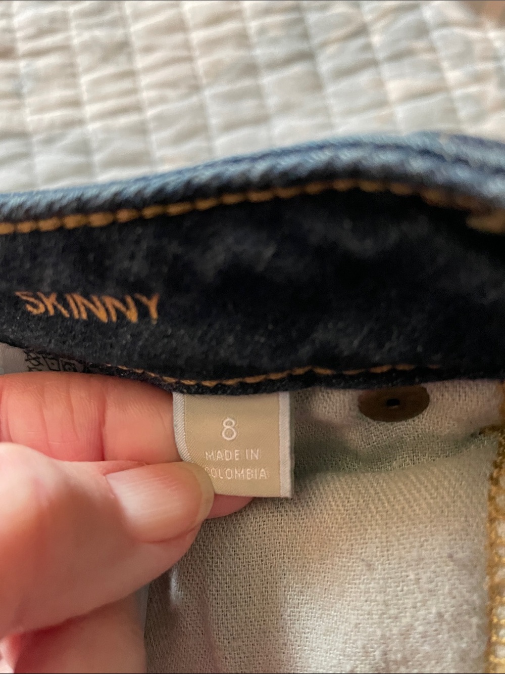 Michael Kors Women's Dark Wash Skinny Jeans with Logo Accent - Picture 3 of 8